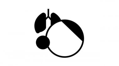 sigara dumanı ciğerleri kanser çizgi simgesi canlandırması