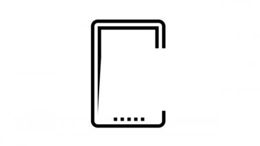 Tablet resim çizgisi simgesi canlandırmasında sosyal sayfa