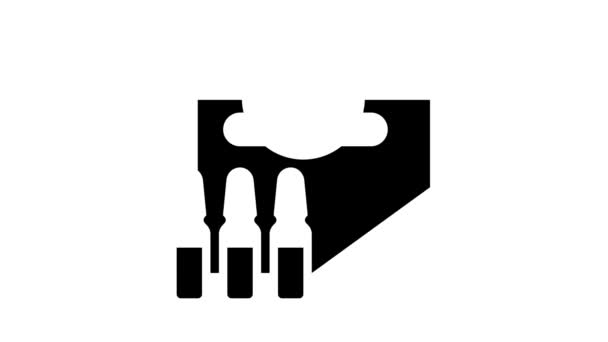 Medicamentos para tratamento renal animação ícone glifo — Vídeo de Stock