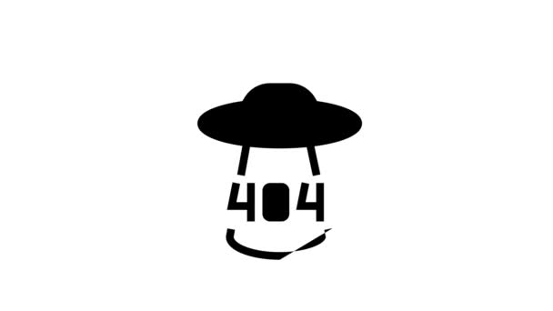 404 Internet web page error glyph icon animation — Stock video