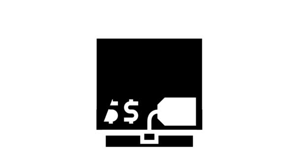Internet kauft Glyphen-Icon-Animation — Stockvideo