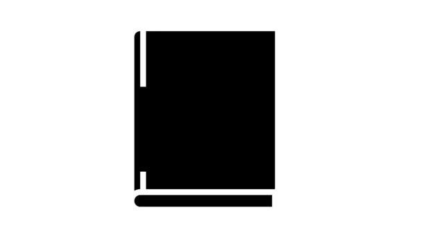 Pupila notebook glifo ícone animação — Vídeo de Stock