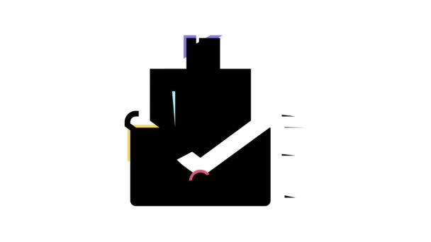 Wysyłanie w liście animacji koloru ikony — Wideo stockowe