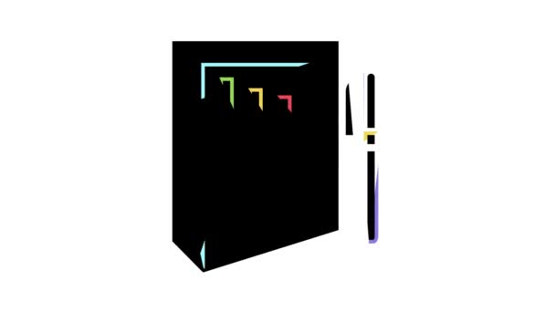 Business rapport kleur pictogram animatie — Stockvideo