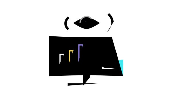 Animace ikon monitorovacího systému — Stock video