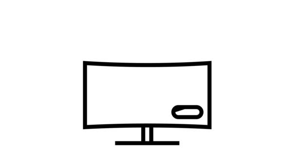 Sistema de monitoreo línea icono de animación — Vídeos de Stock