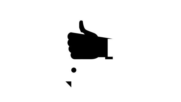 Positieve feedback glyph pictogram animatie — Stockvideo