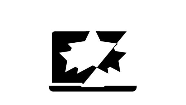 Rating på bärbar dator glyph ikon animation — Stockvideo