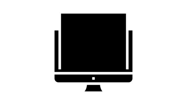 Elektronisk rapport glyph ikon animation — Stockvideo