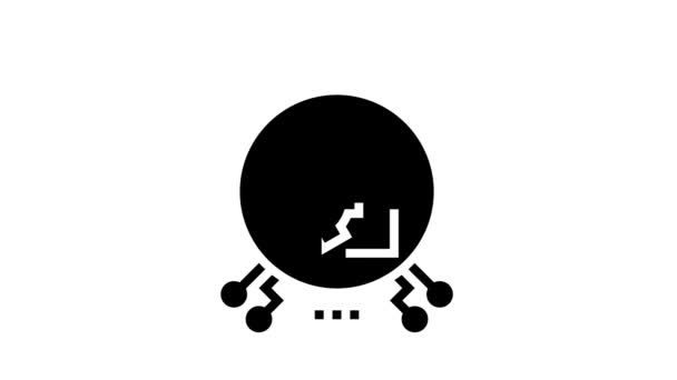 Technologie systeem glyph pictogram animatie — Stockvideo