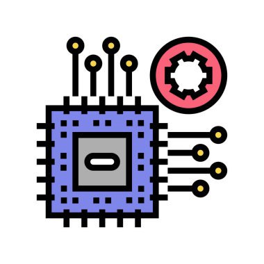 çip onarımı renk ikonu vektör çizimi