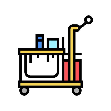 Otel temizlik servisi renk ikonu çizimi