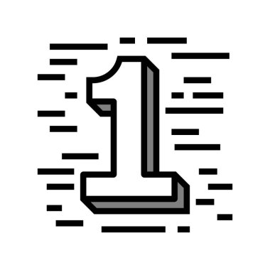 ilk sayı renk ikonu vektör illüstrasyonu