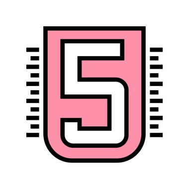 beş numara renk ikonu vektör illüstrasyonu