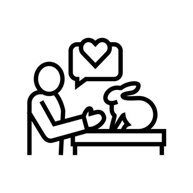 tavşancık veterinerlik araştırma hattı ikon vektör çizimi