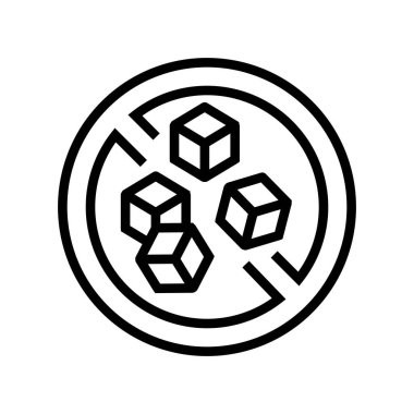 Şekersiz ürünler çizgi vektör çizimi