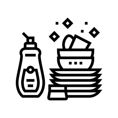 bulaşık ipi simgesi vektör çizimi