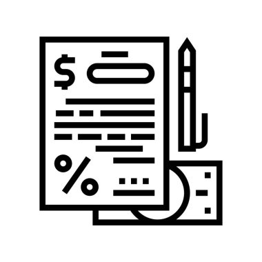 Kredi hattı ikonu vektör illüstrasyonunun alınması için finansal anlaşma