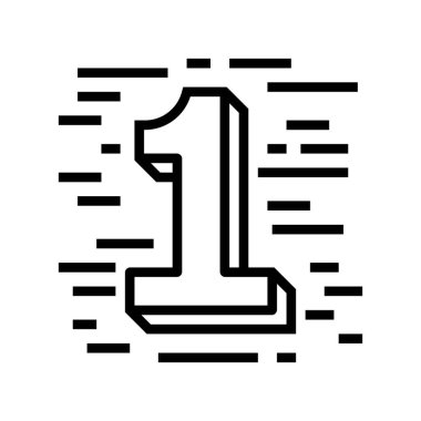 ilk sayı doğrusu simgesi vektör illüstrasyonu