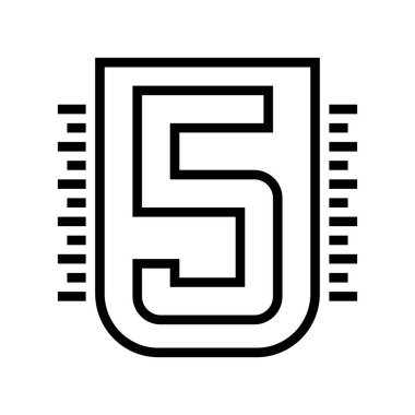 beş sayı çizgisi vektör illüstrasyonu