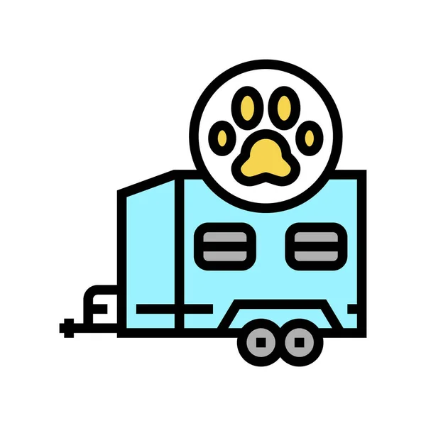 Dierenvervoer trailer kleur pictogram vector illustratie — Stockvector