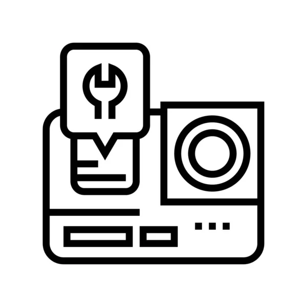 Go pro macchina fotografica linea di riparazione icona vettoriale illustrazione — Vettoriale Stock