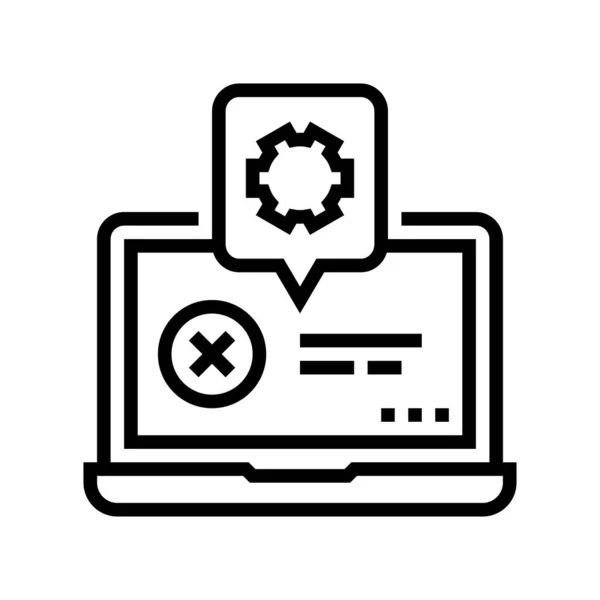 Laptop reparatie lijn pictogram vector illustratie — Stockvector
