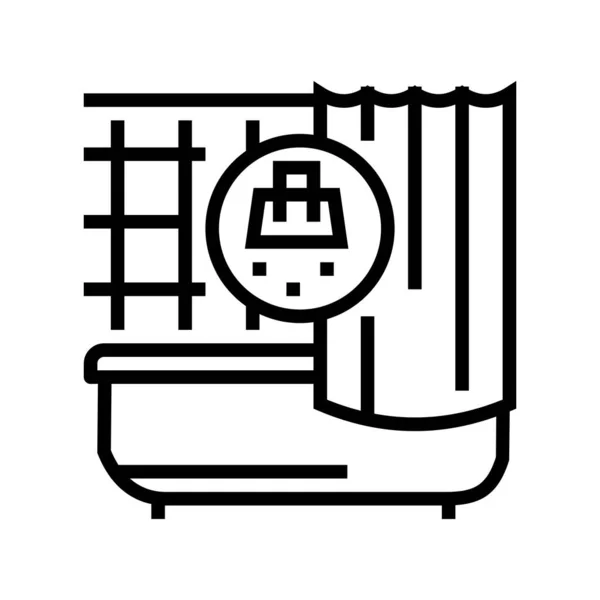 Cuarto de baño línea de limpieza icono vector ilustración — Archivo Imágenes Vectoriales