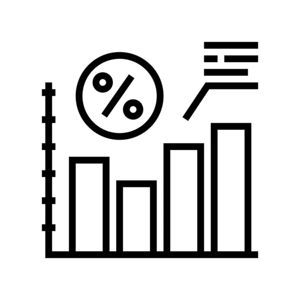 Verhoging percentage lening lijn pictogram vector illustratie — Stockvector