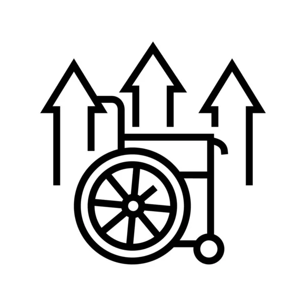 Handicap augmentation de la pauvreté icône vectorielle illustration — Image vectorielle