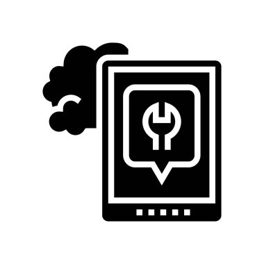 tablet onarım simgesi vektör illüstrasyonu