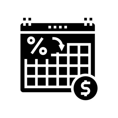 Krediyi ödemek için ödeme tarihi simge vektör illüstrasyonu
