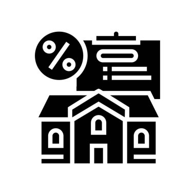 Ev glyph simgesi çizimi için ipotek