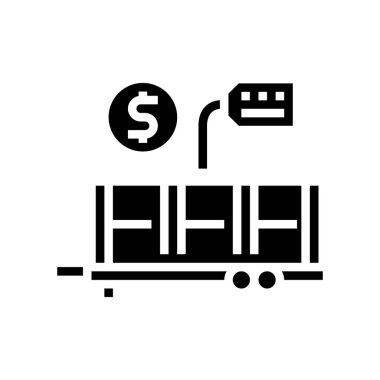 Endüstriyel ürün taşıma treyleri sembol vektör illüstrasyonu