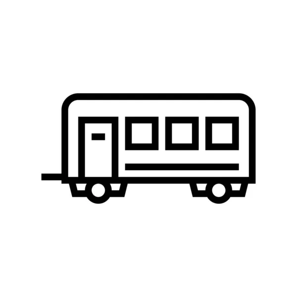 Passagiere Transport Anhänger Linie Symbol Vektor Illustration — Stockvektor