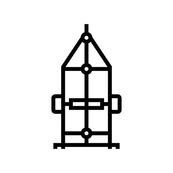 Каретка причепа лінія піктограма Векторна ілюстрація — стоковий вектор