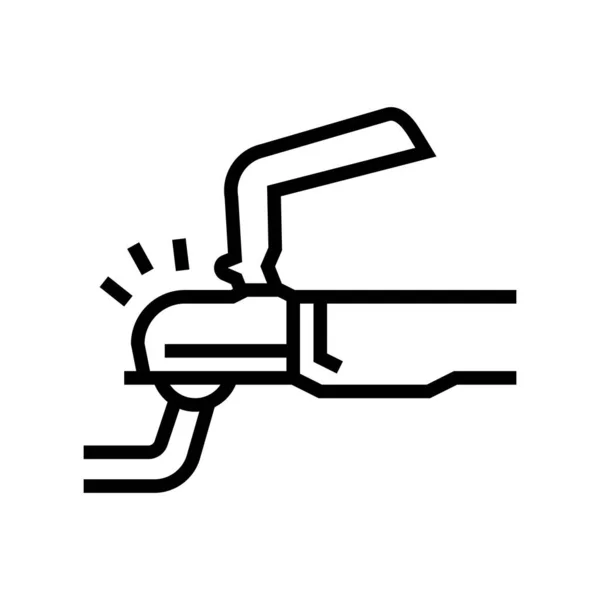 Koppling släpvagn med bil linje ikon vektor illustration — Stock vektor