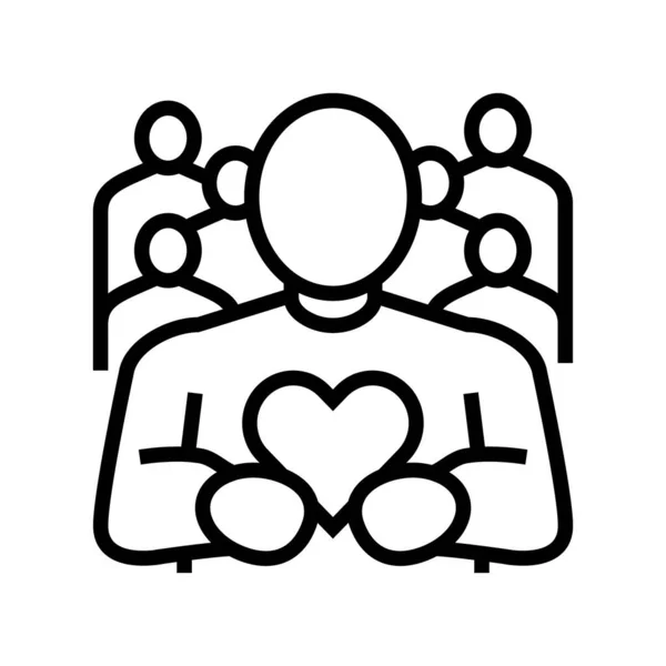 Amour gens valeur ligne icône vecteur illustration — Image vectorielle