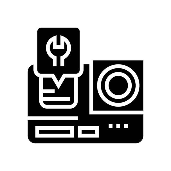 Aller pro caméra réparation glyphe icône vectoriel illustration — Image vectorielle