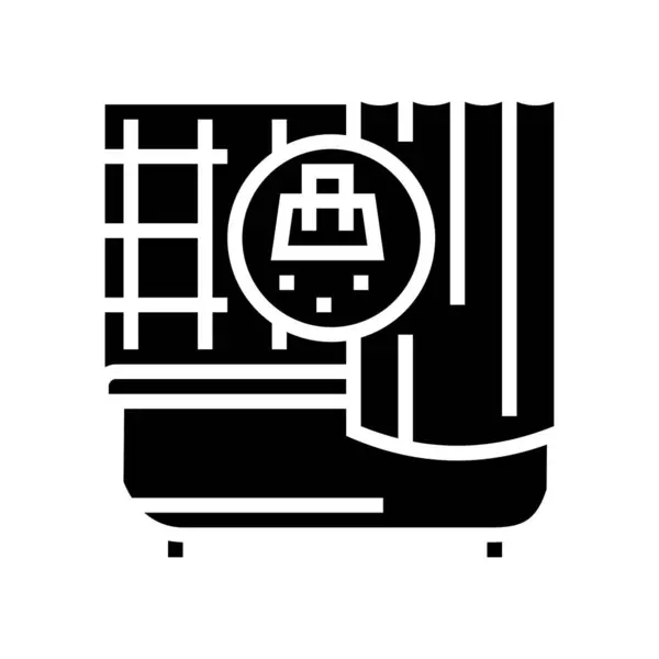 Badkamer schoonmaken glyph pictogram vector illustratie — Stockvector