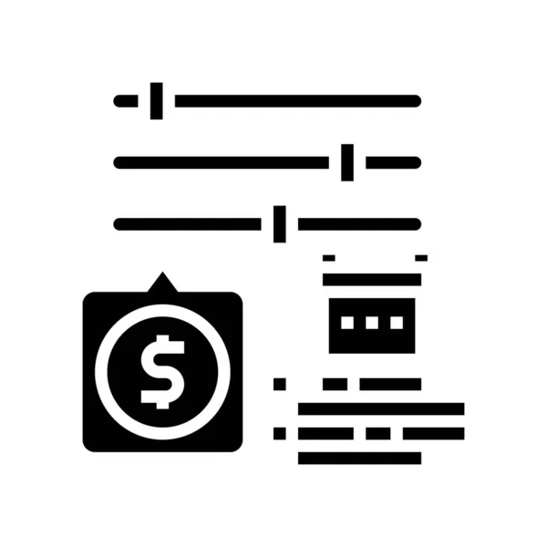 Configuración de préstamo icono glifo vector ilustración — Vector de stock