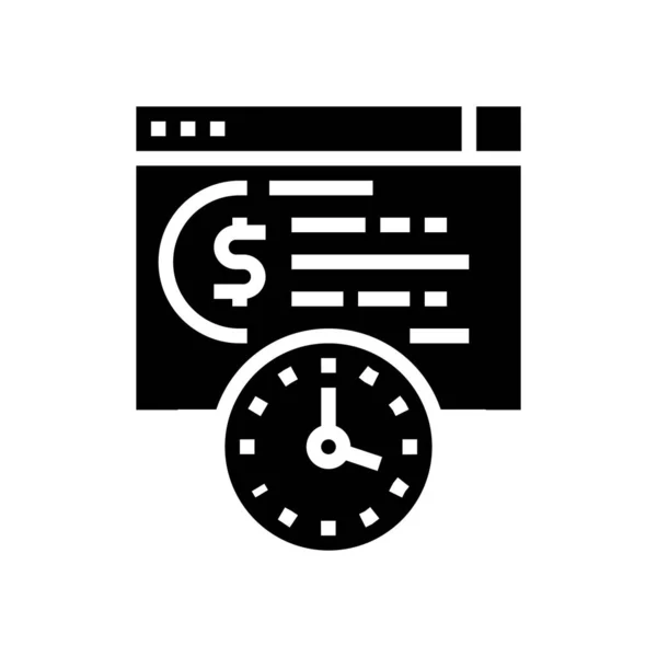 Χρόνος για το δάνειο πληρωμής glyph εικονίδιο διανυσματική απεικόνιση — Διανυσματικό Αρχείο