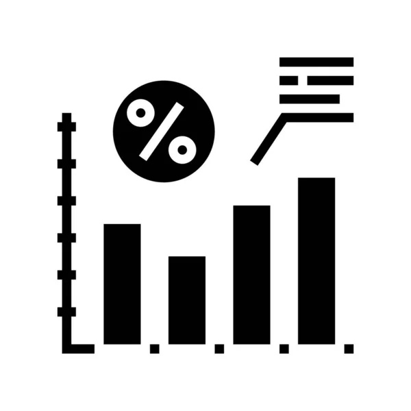 % 대출 글 리프 아이콘 벡터 일러스트 증가 — 스톡 벡터