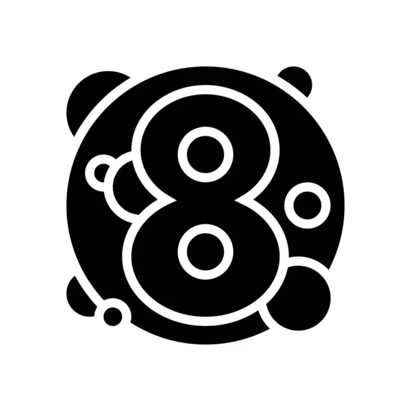 Huitième nombre glyphe icône vectoriel illustration — Image vectorielle