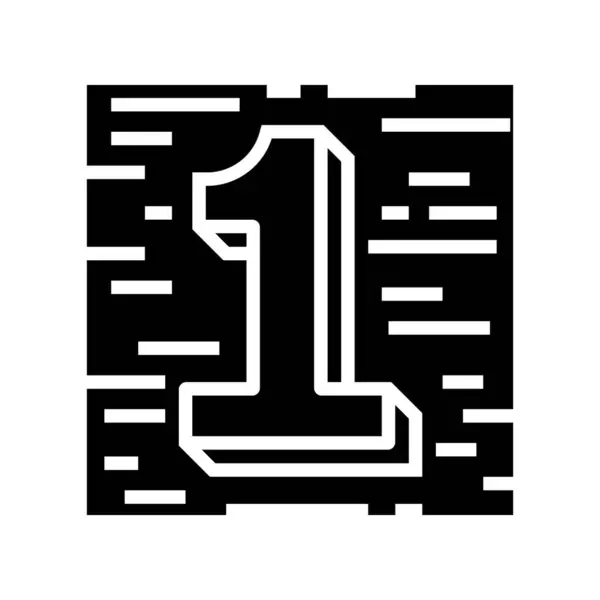 Primo numero glyph icona vettoriale illustrazione — Vettoriale Stock