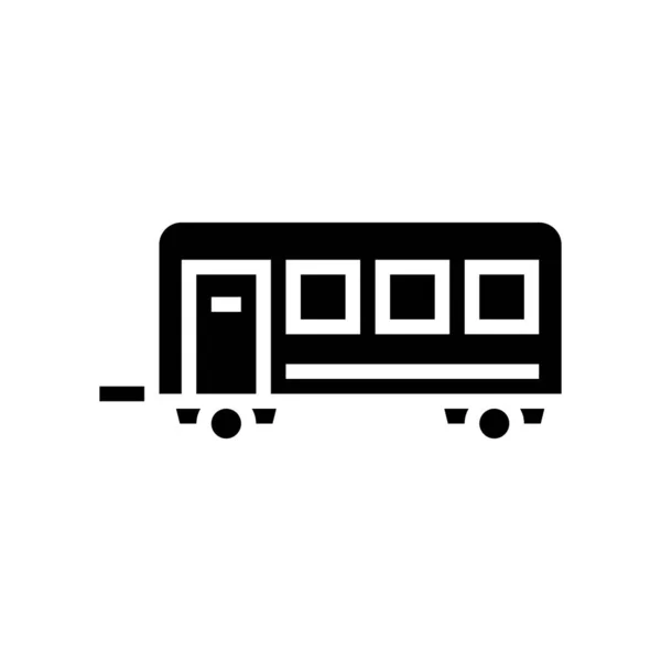 Transporte de pasajeros remolque glifo icono vector ilustración — Archivo Imágenes Vectoriales