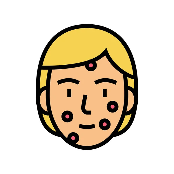 ( 영어 ) face acne color icon vector color illustration — 스톡 벡터