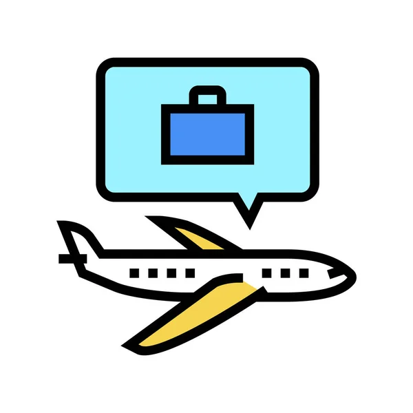 Illustrazione vettoriale dell'icona del colore di lavoro e di viaggio aereo — Vettoriale Stock