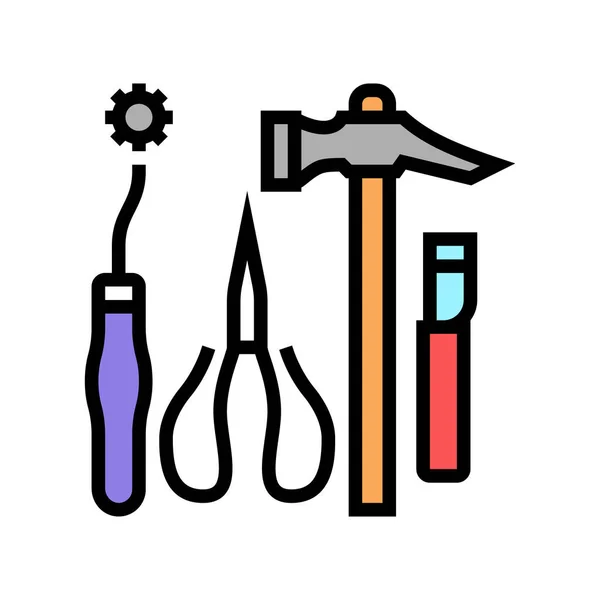 Skor reparation verktyg färg ikon vektor illustration — Stock vektor