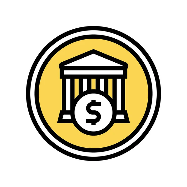 Financial building bank sign color icon vector illustration — Stock Vector